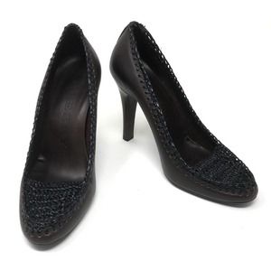Burberry Brown Pumps Woven Stiletto Heels 39.5